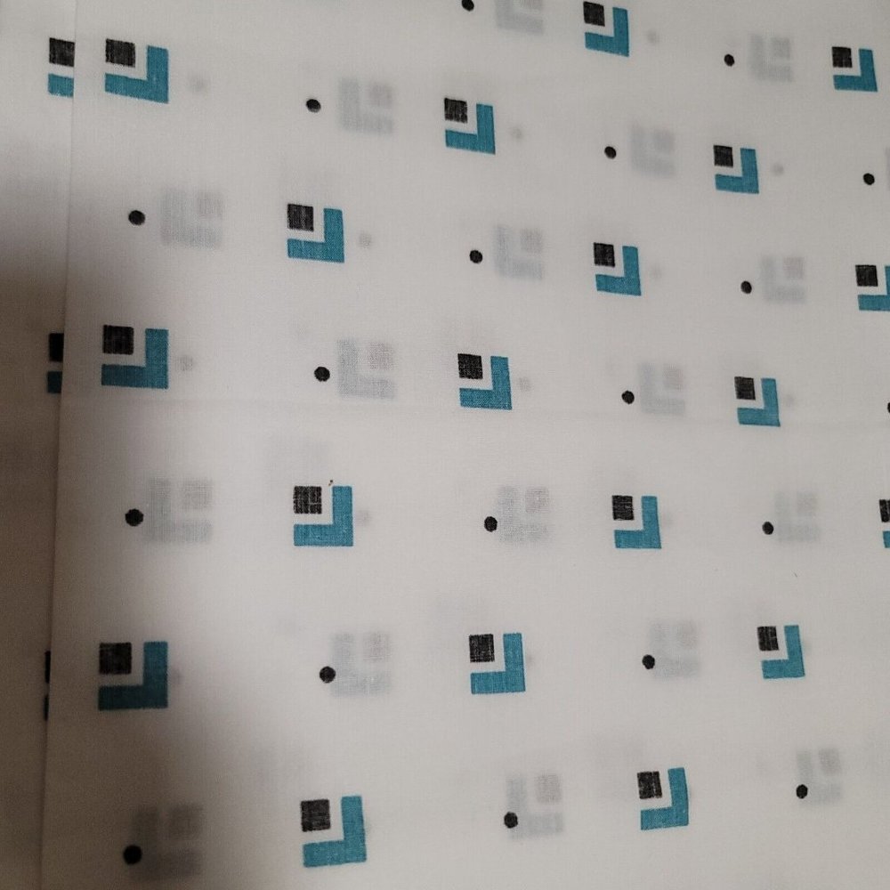 Home Design Twin Flat Sheet 80s Print Geometric Percale Cotton Poly Irregular